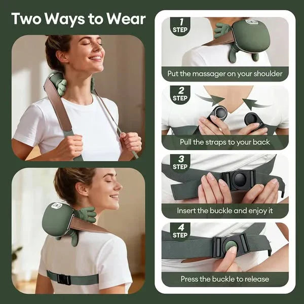 Hand-shaped Trapezius Massager with Heat Therapy